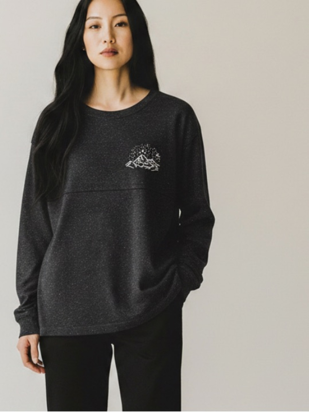 Velaris ACOTAR City of Starlight Black Speckled Long-Sleeve Top